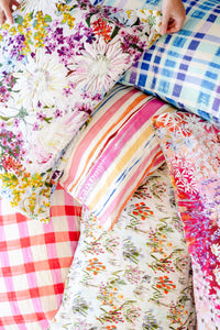 Pink Check Pillow Case Set