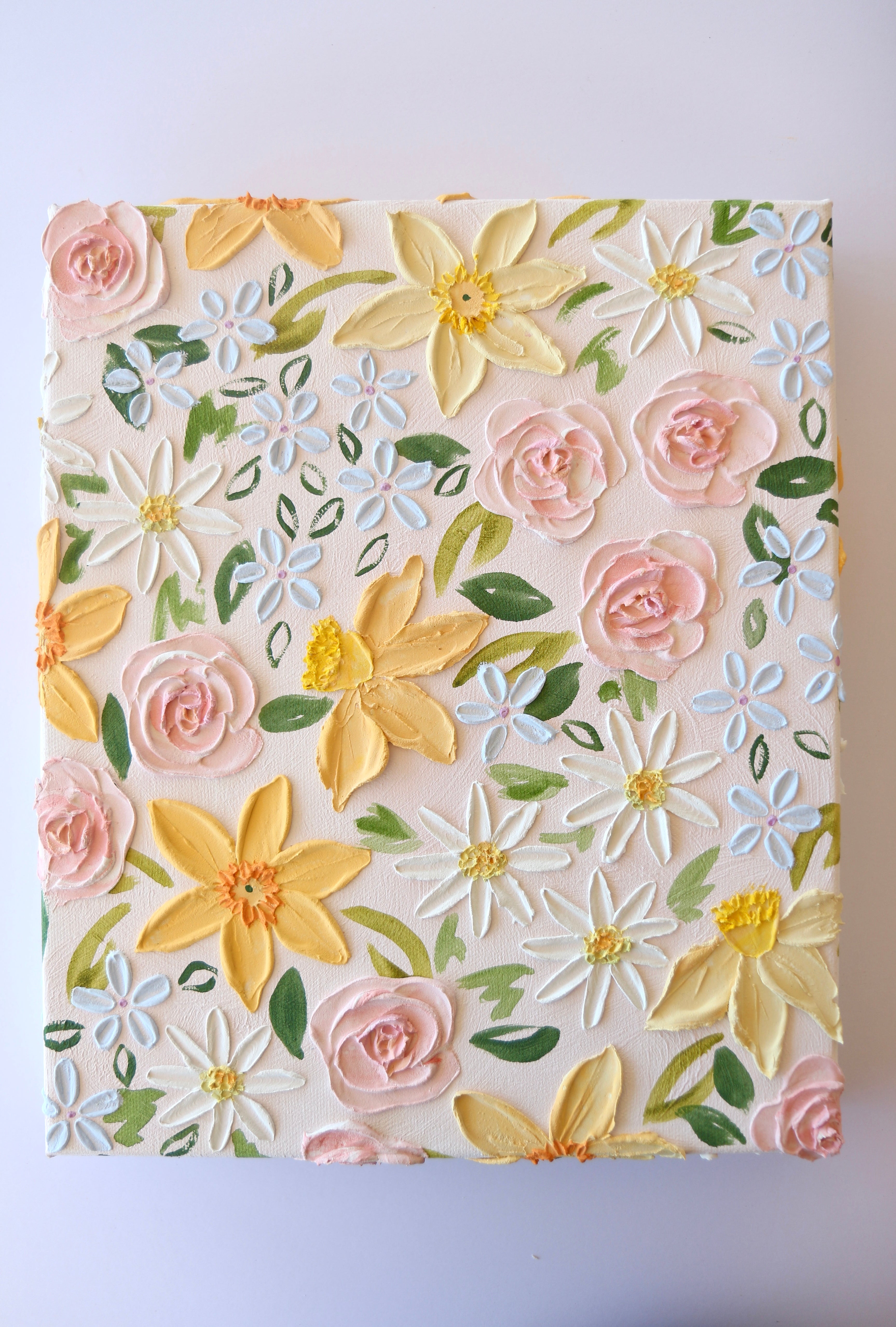 Floating florals #10 textured edges